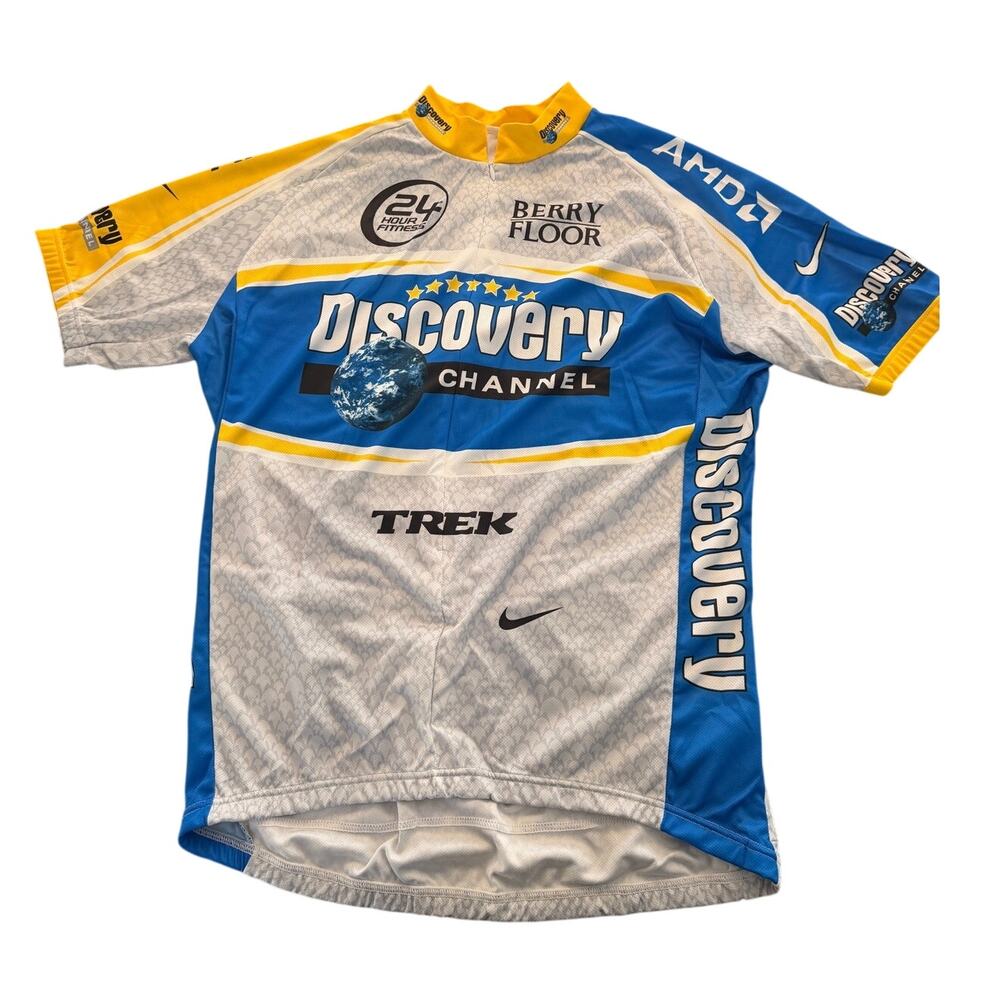 Nike Discovery Channel Cycling Jersey Men XL Trek Dri-FIT Made Italy